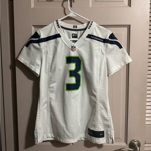 NFL Nike Seattle Seahawks Football Jersey White 3 Russel WILSON Women's Medium